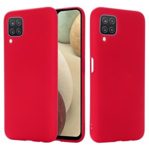 For Samsung Galaxy A12 Pure Color Liquid Silicone Shockproof Full Coverage Case(Red) (OEM)