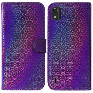 For Nokia C2 2nd Edition Colorful Magnetic Buckle Leather Phone Case(Purple) (OEM)