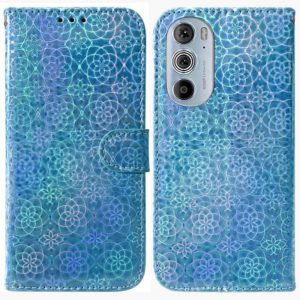 For Motorola Edge+ 2022 / 30 Pro Colorful Magnetic Buckle Leather Phone Case(Blue) (OEM)