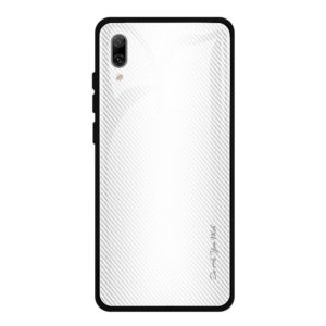 For Huawei Enjoy 9 Plus / Y9 2019 Texture Gradient Glass Protective Case(White) (OEM)