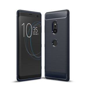 Brushed Texture Carbon Fiber Shockproof TPU Case for Sony Xperia XZ3(Navy Blue) (OEM)