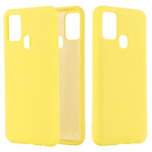 For Galaxy M31 Shockproof Solid Color Liquid Silicone Full Coverage Protective Case(Yellow) (OEM)