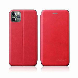 For iPhone 12 Pro Max Integrated Voltage Retro Texture Magnetic TPU+PU Leather Case with Card Slot & Holder(Red) (OEM)