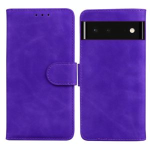 For Google Pixel 6 Skin Feel Pure Color Flip Leather Phone Case(Purple) (OEM)