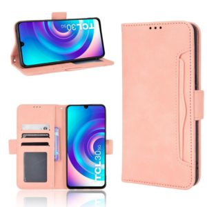 For TCL 30 5G / 30+ Skin Feel Calf Texture Card Slots Leather Phone Case(Pink) (OEM)
