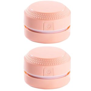 2PCS Desktop Mini Vacuum Cleaner Rubber Confetti Keyboard Cleaner(Pink) (OEM)