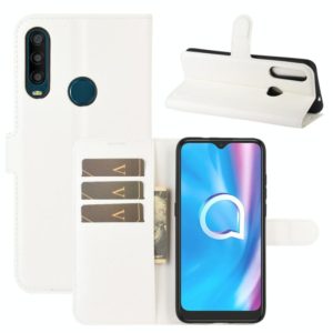 For Alcatel 1SE 2020 Litchi Texture Horizontal Flip Protective Case with Holder & Card Slots & Wallet(White) (OEM)