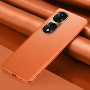 For Honor 70 Pro Plain Skin Leather Phone Case(Orange) (OEM)