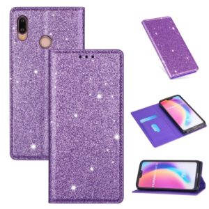 For Huawei P20 Lite Ultrathin Glitter Magnetic Horizontal Flip Leather Case with Holder & Card Slots(Purple) (OEM)