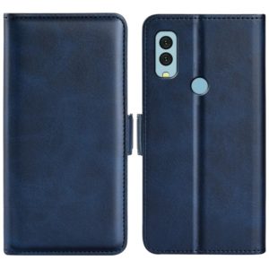 For Kyocera Android One S9 Dual-side Magnetic Buckle Leather Phone Case(Dark Blue) (OEM)