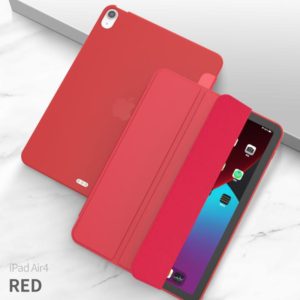 For iPad Air 2022 / 2020 10.9 Three-folding Surface PU Leather TPU Matte Soft Bottom Case with Holder & Sleep / Wake-up Function(Red) (OEM)