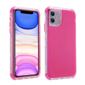 For iPhone 12 / 12 Pro 3 In 1 Dreamland PC + TPU Solid Color Transparent Border Protective Case(Pink) (OEM)