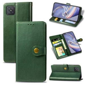 For OPPO A92s Solid Color Leather Buckle Phone Case with Lanyard & Photo Frame & Card Slot & Wallet & Stand Function(Green) (OEM)