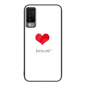 For Huawei Maimang 10 Colorful Painted Glass Phone Case(Red Heart) (OEM)