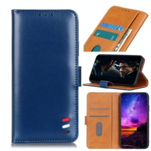 For Samsung Galaxy S20 FE 5G / S20 Lite 3-Color Pearl Texture Magnetic Buckle Horizontal Flip PU Leather Case with Card Slots & Wallet & Holder(Blue) (OEM)