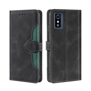 For ZTE Blabe L9 Skin Feel Straw Hat Magnetic Buckle Leather Phone Case(Black) (OEM)
