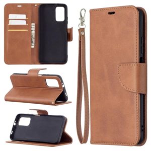 For Xiaomi Poco M3 Retro Lambskin Texture Pure Color Horizontal Flip PU Leather Case with Holder & Card Slots & Wallet & Lanyard(Brown) (OEM)