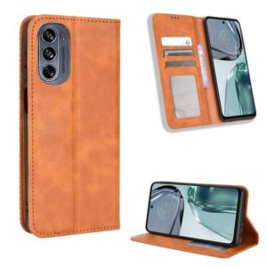 For Motorola Moto G62 5G Magnetic Buckle Retro Texture Leather Phone Case(Brown) (OEM)