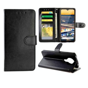 For Nokia5.3 Crazy Horse Texture Leather Horizontal Flip Protective Case with Holder & Card Slots & Wallet & Photo Frame(Black) (OEM)