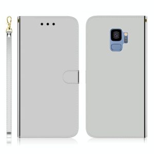 For Galaxy S9 Imitated Mirror Surface Horizontal Flip Leather Case with Holder & Card Slots & Wallet & Lanyard(Silver) (OEM)