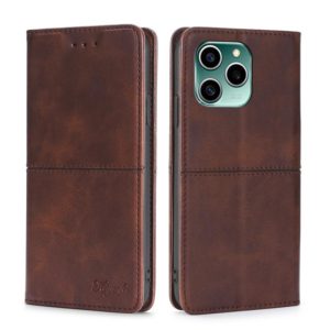 For Honor 60 SE Cow Texture Magnetic Horizontal Flip Leather Phone Case(Dark Brown) (OEM)