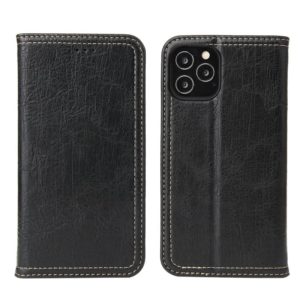 For iPhone 12 / 12 Pro Fierre Shann Retro Tree Bark Texture PU Magnetic Horizontal Flip Leather Case with Holder & Card Slots & Wallet(Black) (FIERRE SHANN) (OEM)