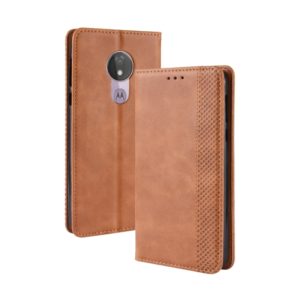 Magnetic Buckle Retro Texture Horizontal Flip Leather Case for Motorola Moto G7 Power (EU Version), with Holder & Card Slots & Wallet (Brown) (OEM)