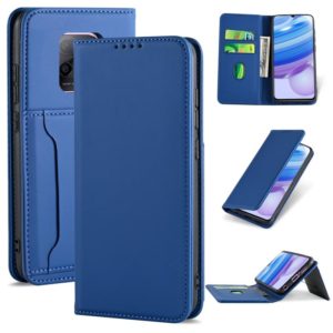 For Xiaomi Redmi 10X Pro 5G Strong Magnetism Shockproof Horizontal Flip Liquid Feel Leather Case with Holder & Card Slots & Wallet(Blue) (OEM)