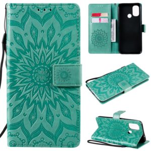 For OnePlus Nord N100 Sun Embossing Pattern Horizontal Flip Leather Case with Card Slot & Holder & Wallet & Lanyard(Green) (OEM)
