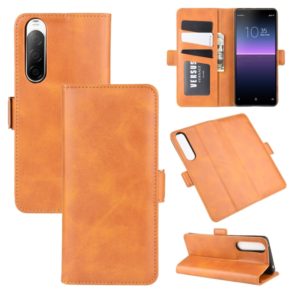 For Sony Xperia 10 II Dual-side Magnetic Buckle Horizontal Flip Leather Case with Holder & Card Slots & Wallet(Yellow) (OEM)