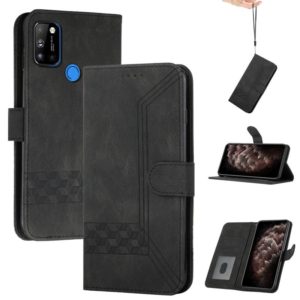 For LG W41 / W41+ Cubic Skin Feel Flip Leather Phone Case(Black) (OEM)