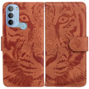 For Motorola Moto G31 4G(Brazil) Tiger Embossing Pattern Horizontal Flip Leather Phone Case(Brown) (OEM)