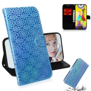 For Galaxy M31 Solid Color Colorful Magnetic Buckle Horizontal Flip PU Leather Case with Holder & Card Slots & Wallet & Lanyard(Blue) (OEM)