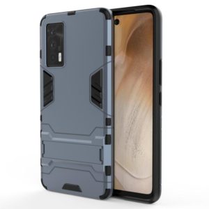 For vivo iQOO Neo5 PC + TPU Shockproof Protective Case with Holder(Navy Blue) (OEM)