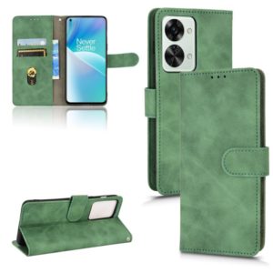 For OnePlus Nord 2T 5G Skin Feel Magnetic Flip Leather Phone Case(Green) (OEM)
