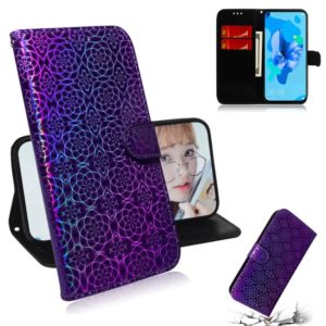 For Huawei P20 Lite 2019 / Nova 5i Solid Color Colorful Magnetic Buckle Horizontal Flip PU Leather Case with Holder & Card Slots & Wallet & Lanyard(Purple) (OEM)