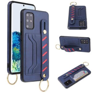 For Huawei P40 Wristband Wallet Leather Phone Case(Blue) (OEM)