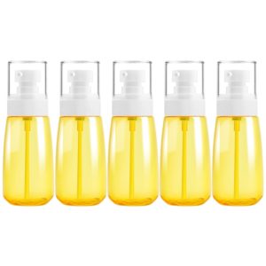 5 PCS Travel Plastic Bottles Leak Proof Portable Travel Accessories Small Bottles Containers, 60ml(Yellow) (OEM)