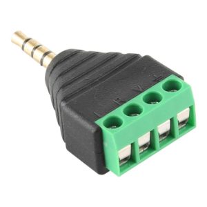 3.5mm Male Plug 4 Pole 4 Pin Terminal Block Stereo Audio Connector (OEM)