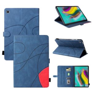 For Samsung Galaxy Tab S5e T720 Dual-color Splicing Horizontal Flip PU Leather Case with Holder & Card Slots & Sleep / Wake-up Function(Blue) (OEM)