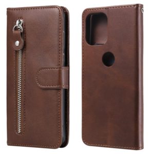 For Motorola Moto G100 / Edge S Fashion Calf Texture Zipper Horizontal Flip Leather Case with Stand & Card Slots & Wallet(Brown) (OEM)