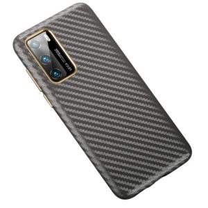 For Huawei P40 Carbon Fiber Leather Texture Kevlar Anti-fall Phone Protective Case(Grey) (OEM)