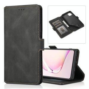 For Samsung Galaxy Note 10 Lite Retro Magnetic Closing Clasp Horizontal Flip Leather Case with Holder & Card Slots & Photo Frame & Wallet(Black) (OEM)