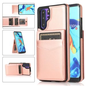 For Huawei P30 Pro Solid Color PC + TPU Protective Case with Holder & Card Slots(Rose Gold) (OEM)