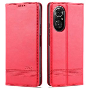 For Honor 50 SE AZNS Magnetic Calf Texture Horizontal Flip Leather Case with Card Slots & Holder & Wallet(Red) (AZNS) (OEM)