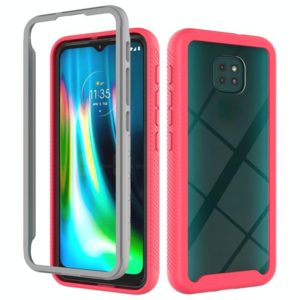For Motorola Moto G9 Play Starry Sky Solid Color Series Shockproof PC + TPU Protective Case(Red) (OEM)