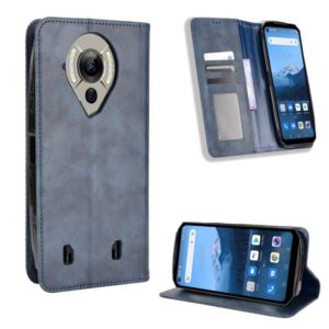 For Oukitel WP16 Magnetic Buckle Retro Texture Leather Phone Case(Blue) (OEM)