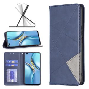 For Honor X20 Prismatic Invisible Magnetic Leather Phone Case(Blue) (OEM)