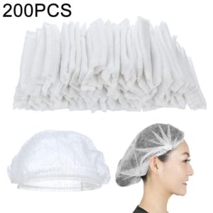 200 PCS Non-woven Disposable Pleated Anti Dust Hat Bath Caps For Spa Hair Salon Beauty(White) (OEM)