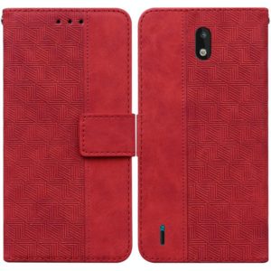 For Nokia 1.3 Geometric Embossed Leather Phone Case(Red) (OEM)